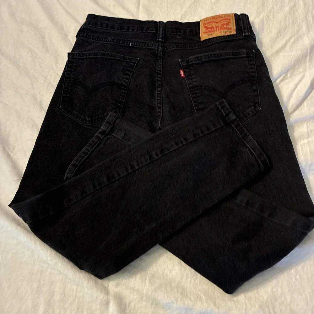 Levis Jeans Mens 31x30 Black 502 Regular Taper Stretch Zip Fly Flex Denim Pants